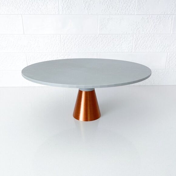 Miniature Patio Table 6 Chairs Gray Copper Large Round 1:6 Scale Dollhouse - Picture 7 of 7